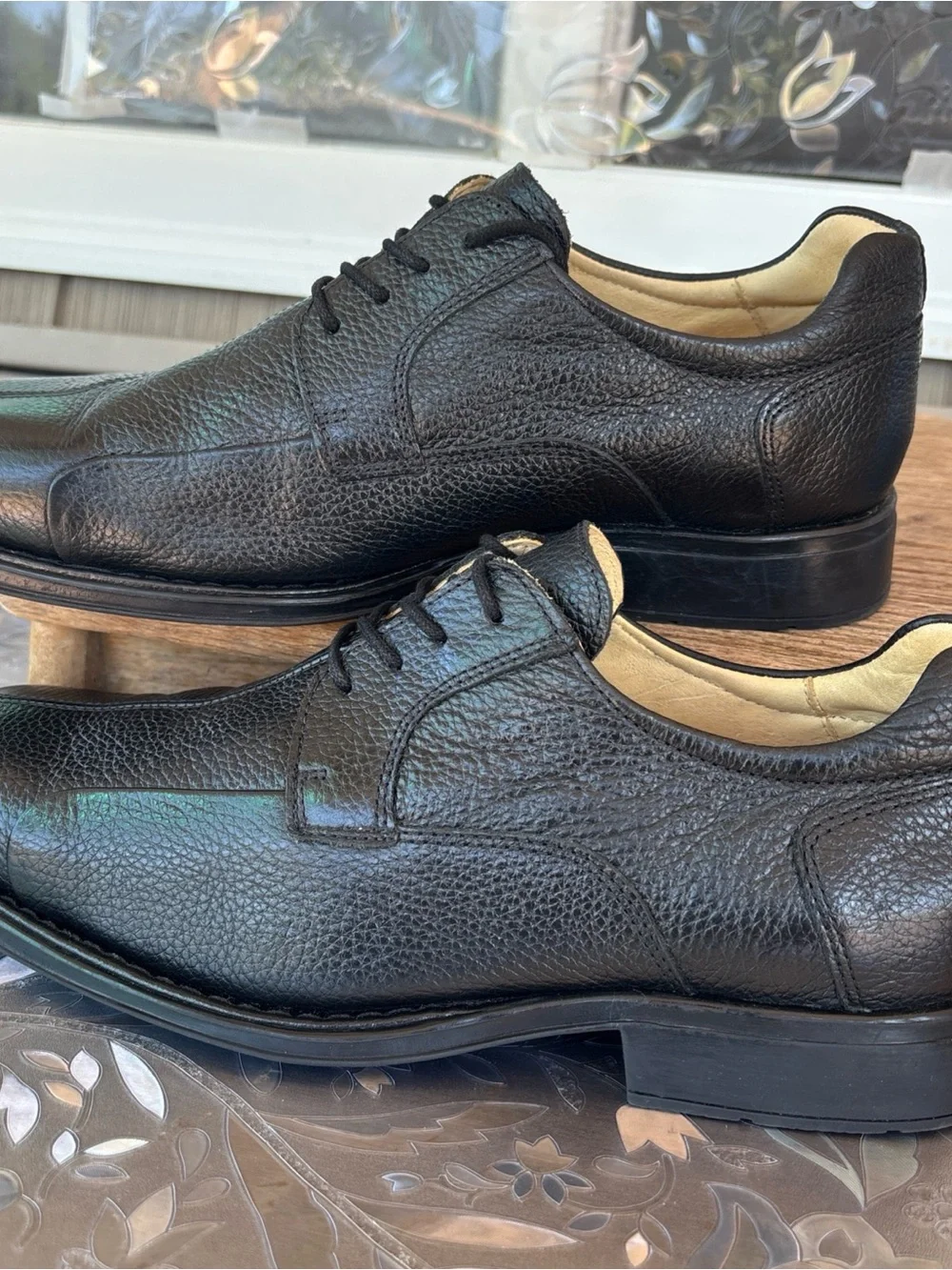 Belvedere Men’s Black Leather Lace-Up Derby Shoes 10 EEE